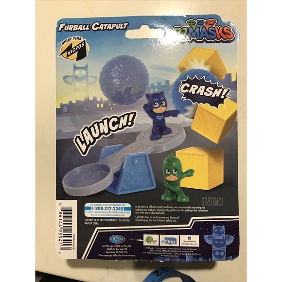 PJ MASKS Furball Catapult Night Time Micros Launch Crash Figurine Cake Topper - Picture 2 of 2